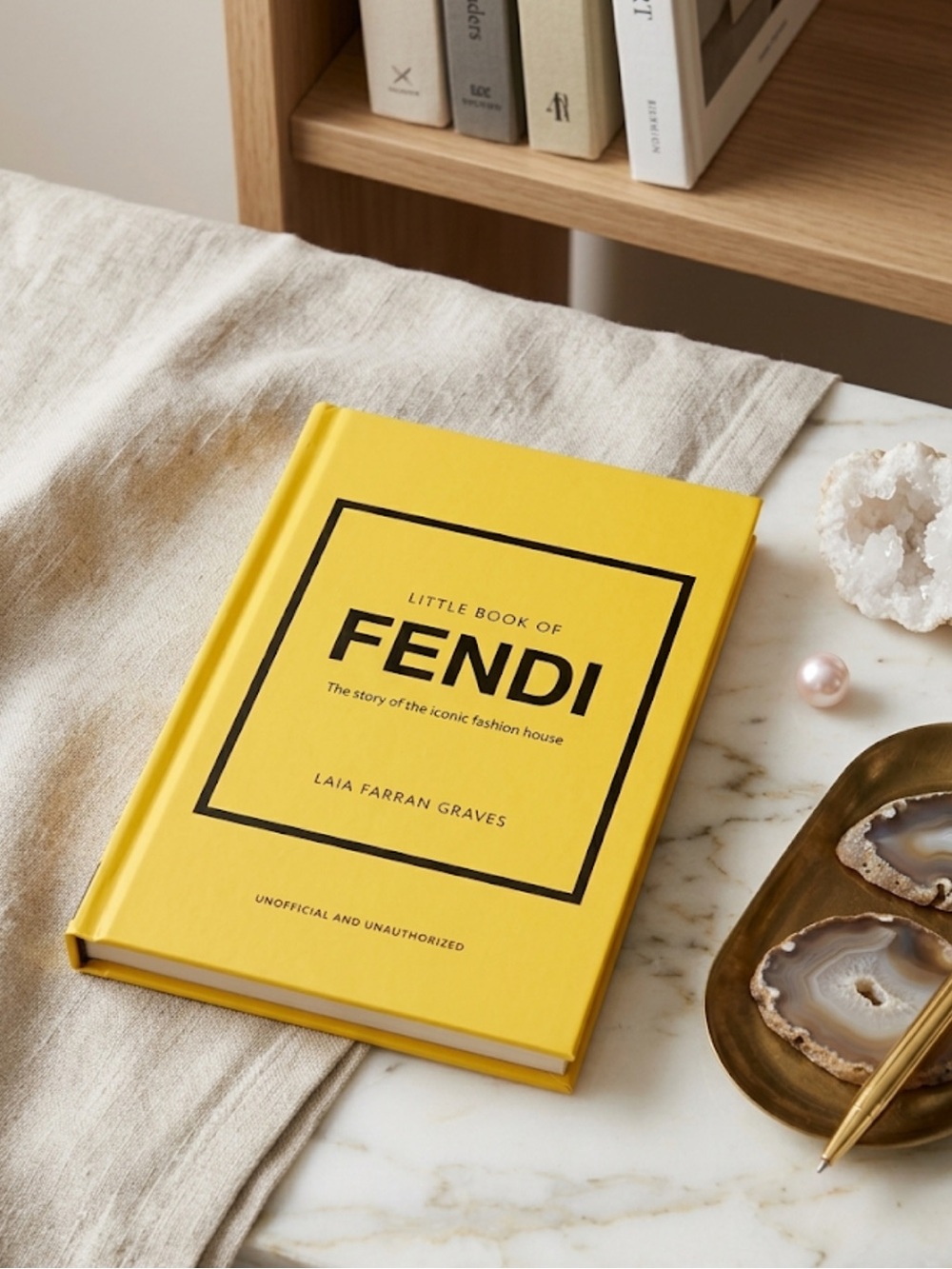 Little Book of Fendi Hardcover Fashion Coffee Table Book Yellow Designer Luxury